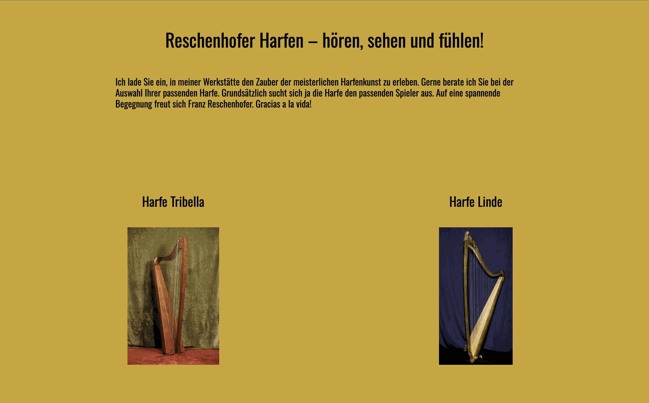 Harfe Tribella und Harfe Linde